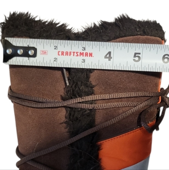 Nike Insulate Vintage Brown Blue Suede Tall Winter Boot Fur Snow Outdoor Women 6 - Picture 8 of 11